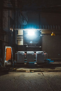 Illuminated lights at night