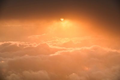 Low angle view of dramatic sky during sunset