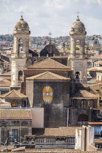 Aerial view of a beautiful church in catania