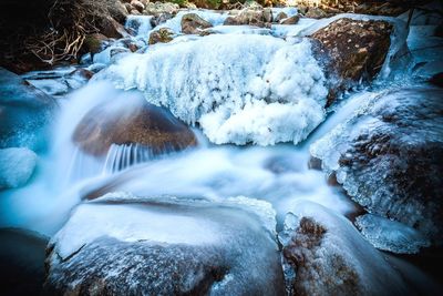 Scenic view of waterfall