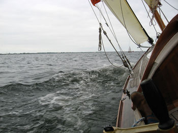 Boat sailing in sea