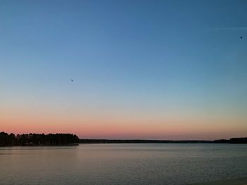 View of sea against sky during sunset