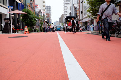 People walking in city