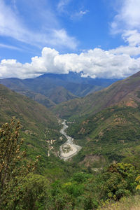 Scenic view of mountains against sky