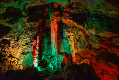 Low angle view of rock formation in cave