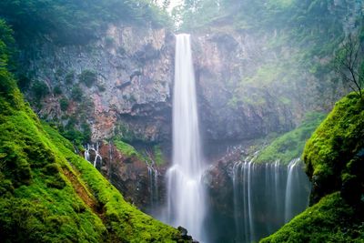 Scenic view of waterfall