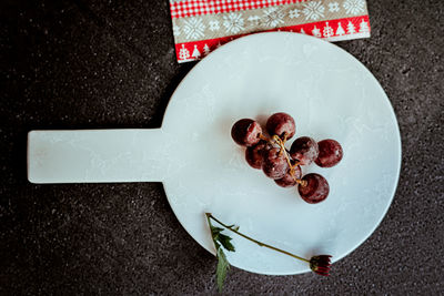 High angle view of breakfast served on table