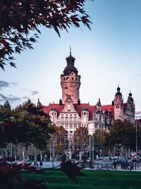 Facade of historic building against sky