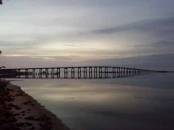 Scenic view of sea against sky at sunset