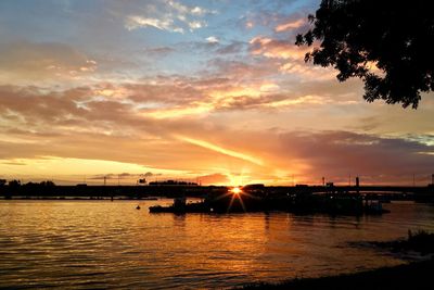 Scenic view of sunset over river