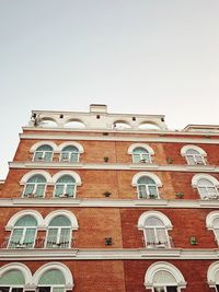 Low angle view of building against clear sky