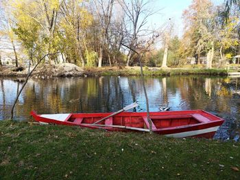 Scenic view of lake by trees