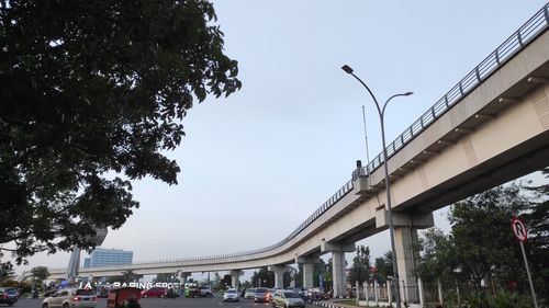 Low angle view of bridge against clear sky