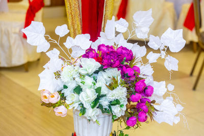 Close-up of flowers on table