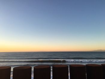 Scenic view of sea at sunset