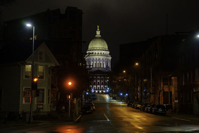 Illuminated city at night