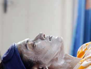 Close-up of man preparing food