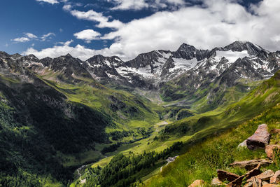 Scenic view of mountains against sky