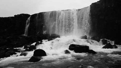 Scenic view of waterfall