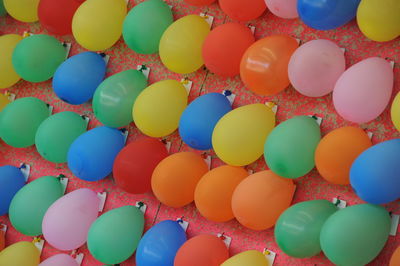 Full frame shot of multi colored balloons