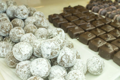 Close-up of ice cream in plate on table