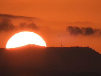 Scenic view of silhouette landscape against sky during sunset