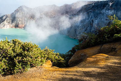 Panoramic view of volcanic mountain