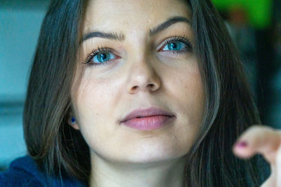 Close-up portrait of a beautiful young woman