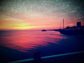 Scenic view of sea at sunset