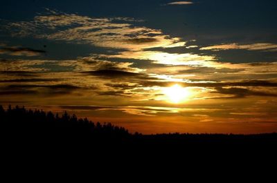 Silhouette of landscape at sunset