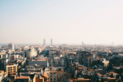 High angle view of townscape against sky