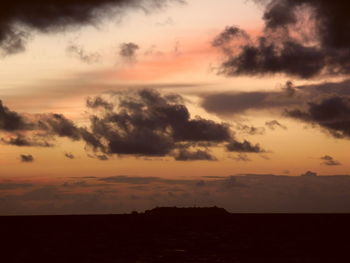 Scenic view of dramatic sky during sunset