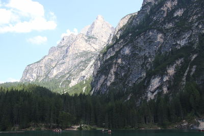 Scenic view of rocky mountains against sky