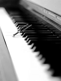 Close-up of piano keys