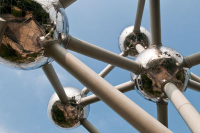 Low angle view of sculpture against clear sky