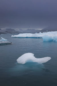 High angle view of iceberg in sea