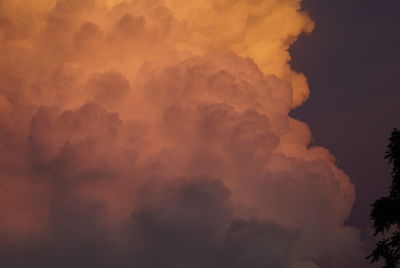 Low angle view of sky at sunset