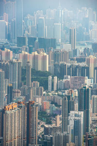 Aerial view of modern buildings in city