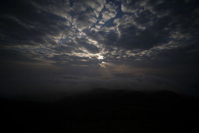 Low angle view of dramatic sky during sunset