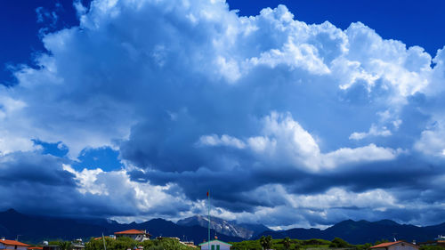 Panoramic view of buildings against sky