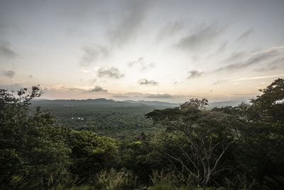 Scenic view of landscape against sky during sunset