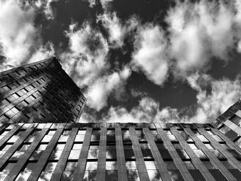 Low angle view of modern building against sky