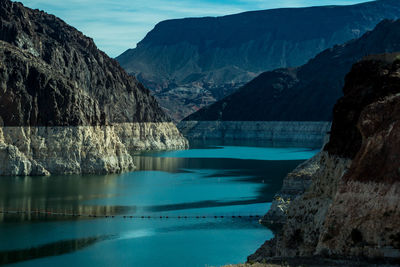 Lake by mountain