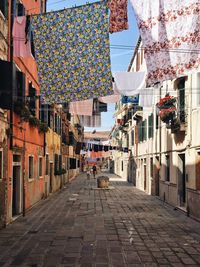 Clothes drying against buildings