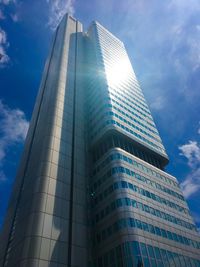 Low angle view of modern building against sky