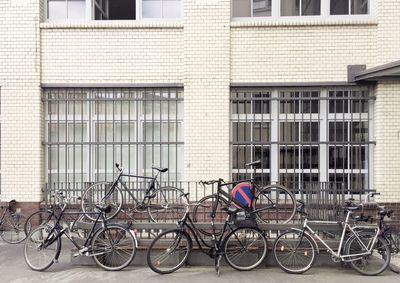 Bicycles parked in front of building