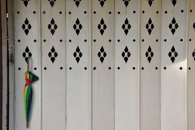 Close-up of patterned door