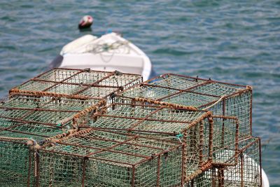 Lobster traps by sea