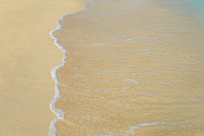 High angle view of sand on beach