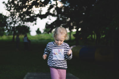 Cute girl playing in park